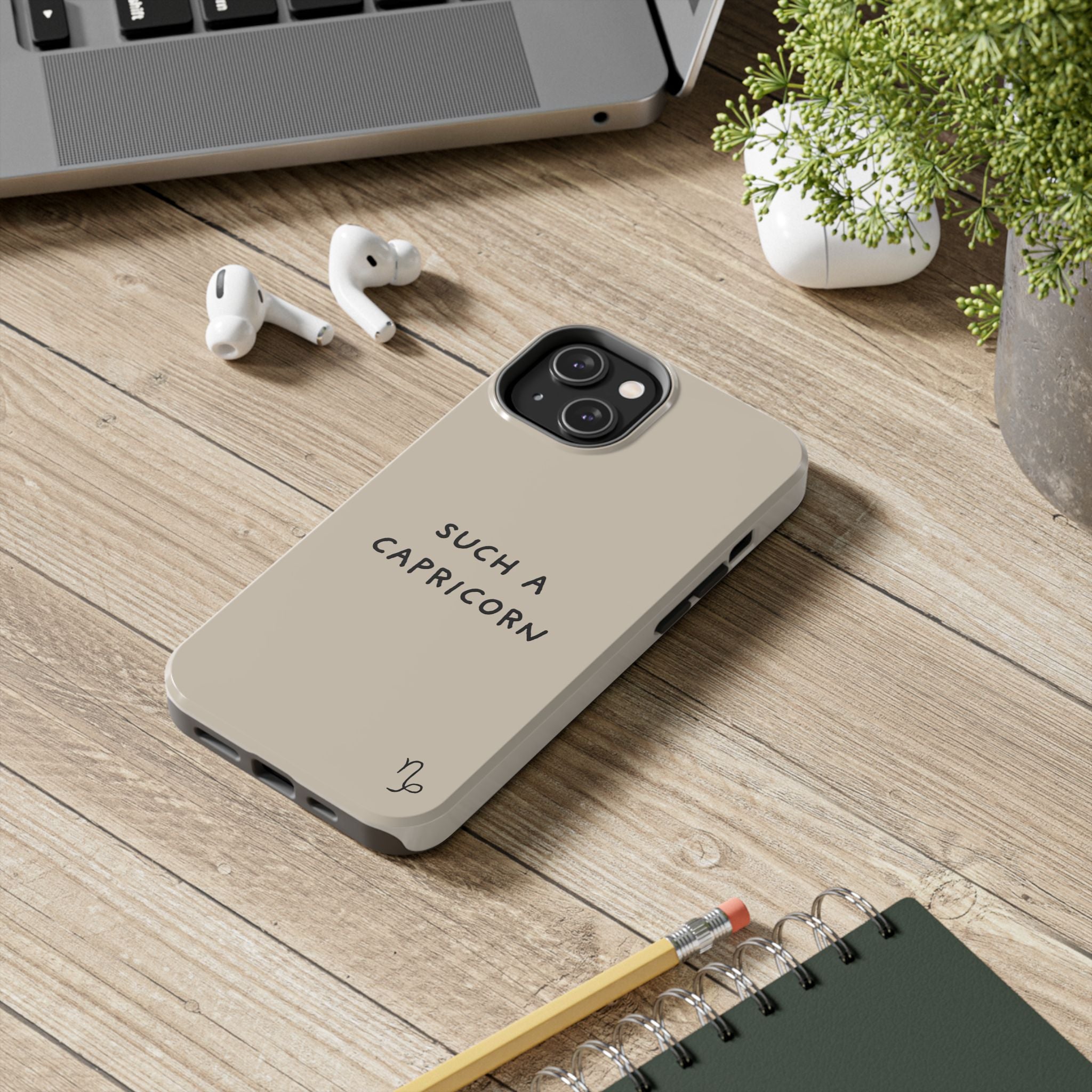"Such a Capricorn" Tough Phone Case — Beige/Brown