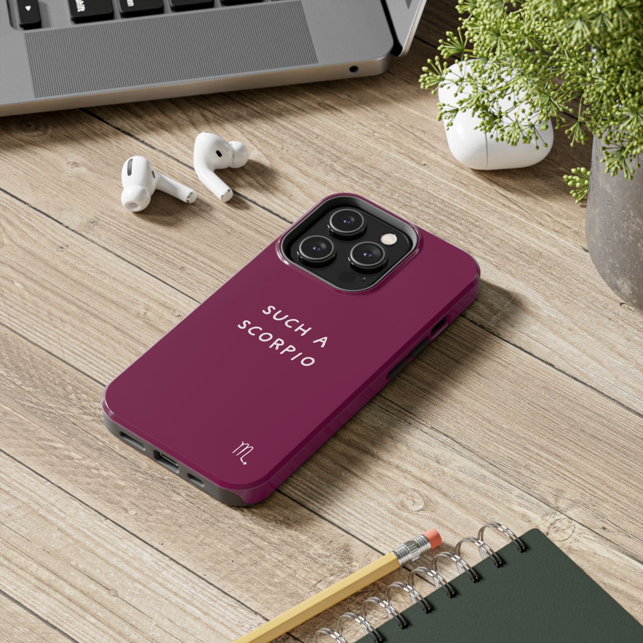 "Such a Scorpio" Phone Case - Fuchsia/White