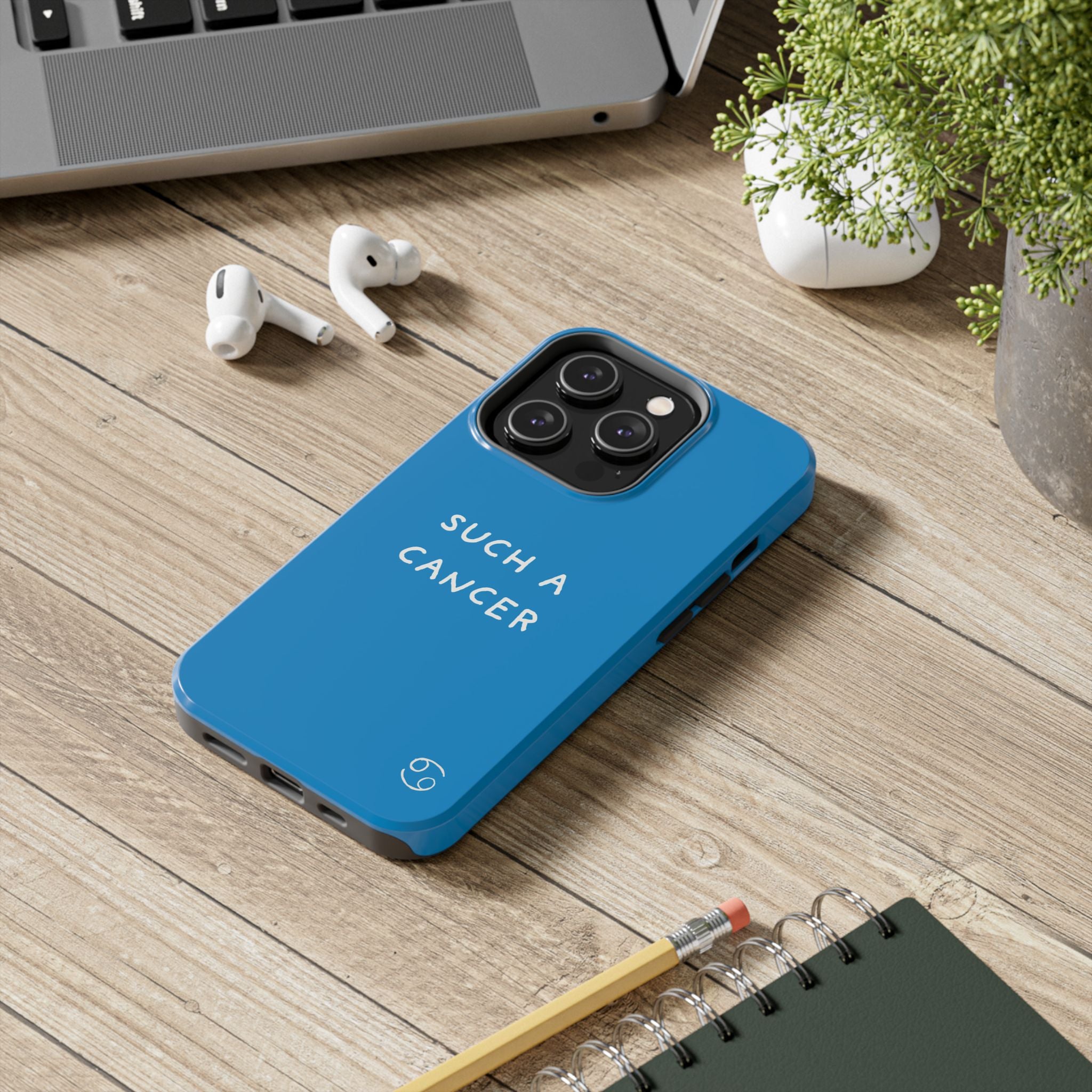 'Such a Cancer" Zodiac Phone Case - Turquoise