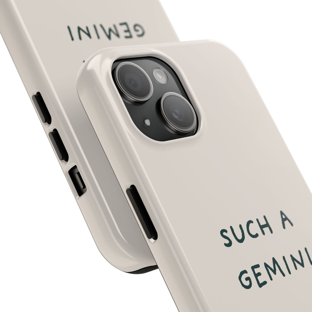 "Such a Gemini" Phone Case - Cream/Green