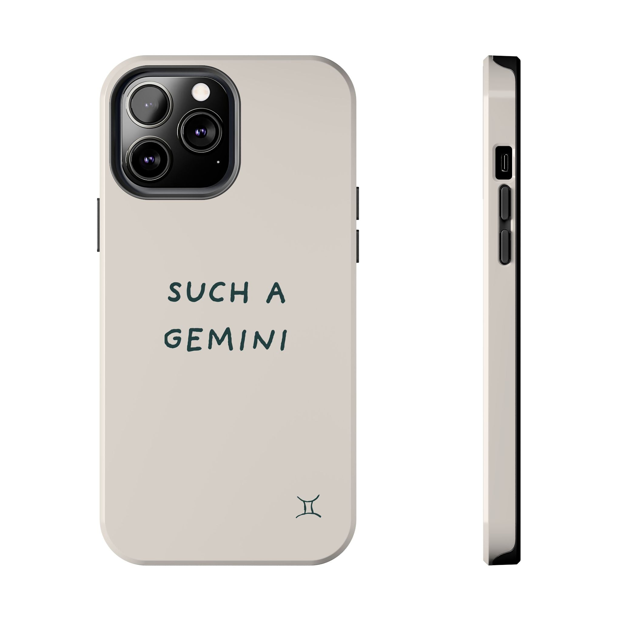 "Such a Gemini" Phone Case - Cream/Green