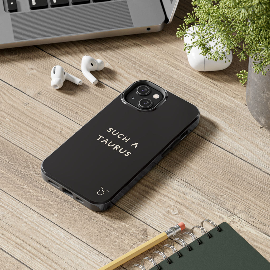 "Such a Taurus" Tough Phone Case – Deep Brown / Cream