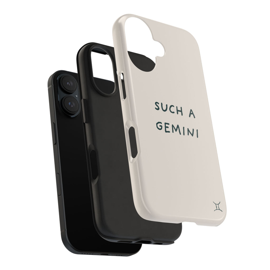 "Such a Gemini" Phone Case - Cream/Green