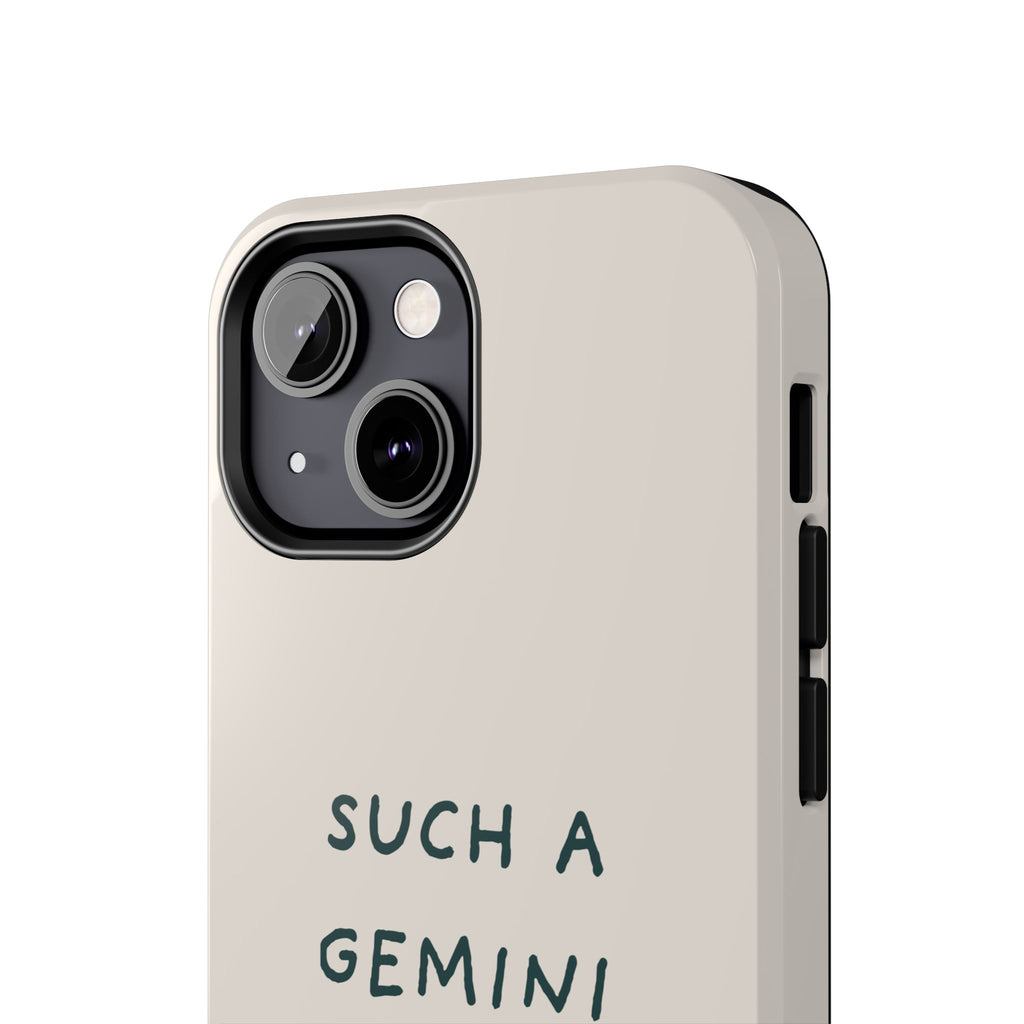 "Such a Gemini" Phone Case - Cream/Green