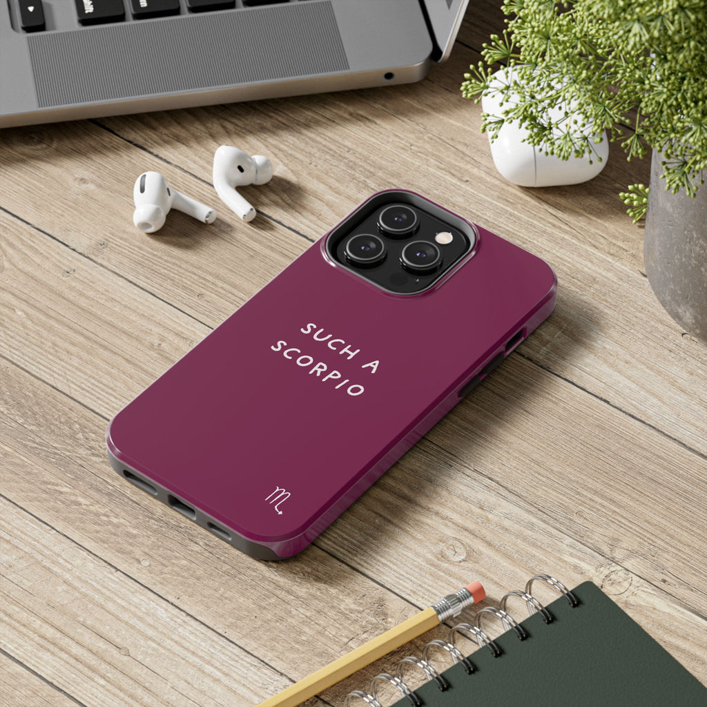 "Such a Scorpio" Phone Case - Fuchsia/White