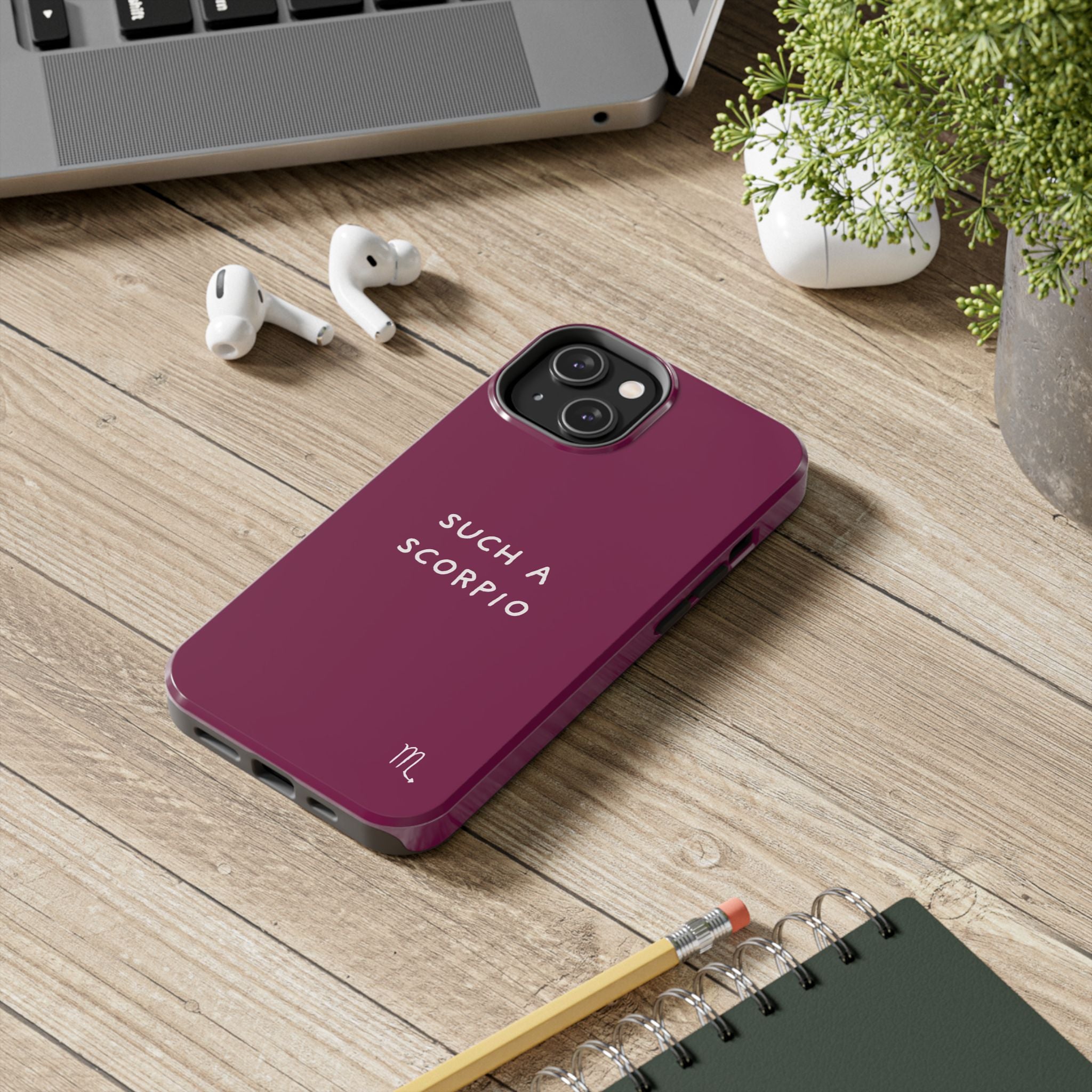 "Such a Scorpio" Phone Case - Fuchsia/White