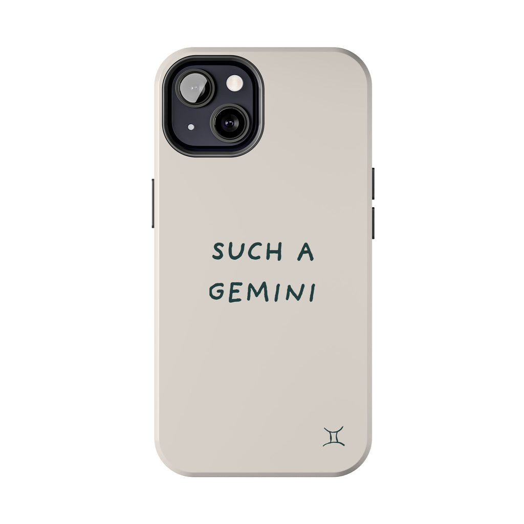 "Such a Gemini" Phone Case - Cream/Green