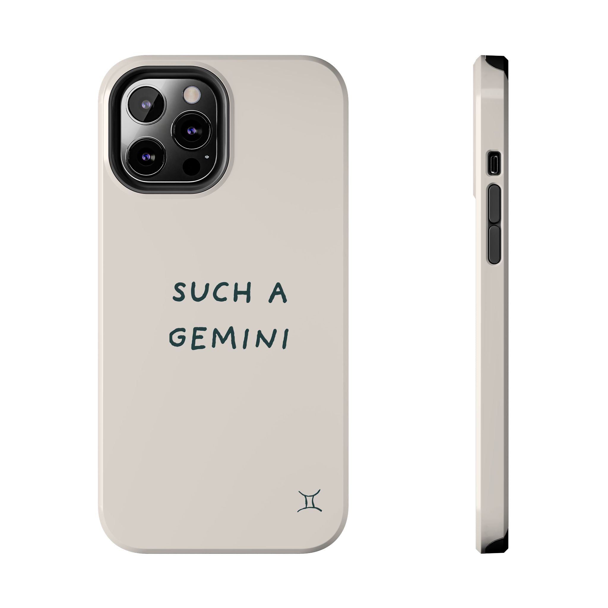 "Such a Gemini" Phone Case - Cream/Green