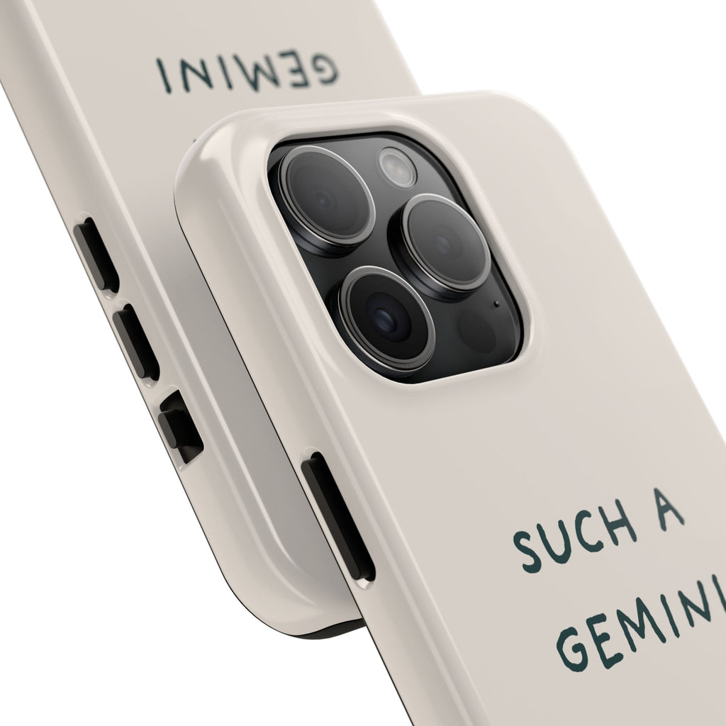 "Such a Gemini" Phone Case - Cream/Green