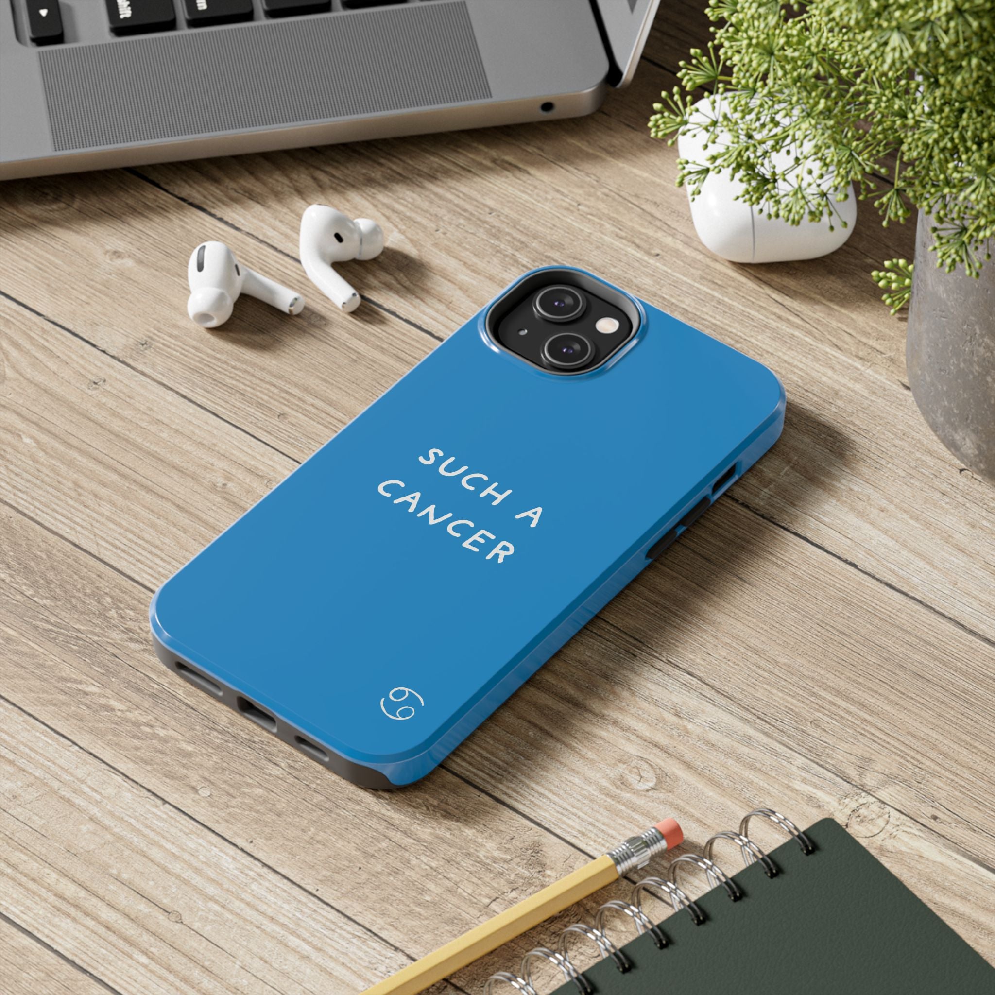 'Such a Cancer" Zodiac Phone Case - Turquoise