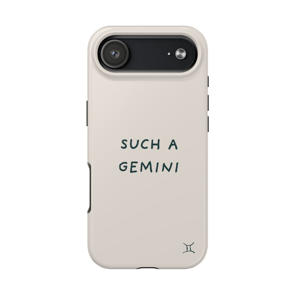 "Such a Gemini" Phone Case - Cream/Green