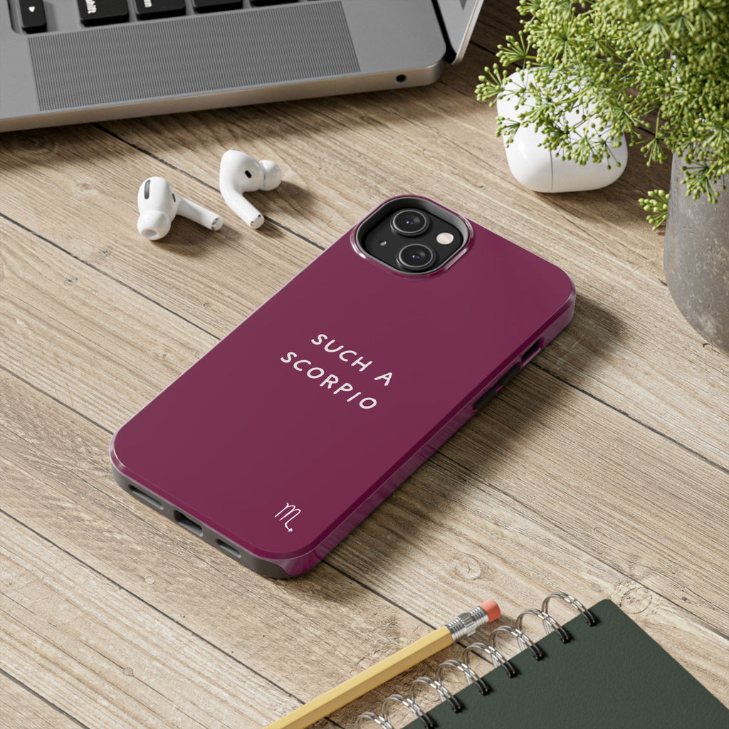 "Such a Scorpio" Phone Case - Fuchsia/White