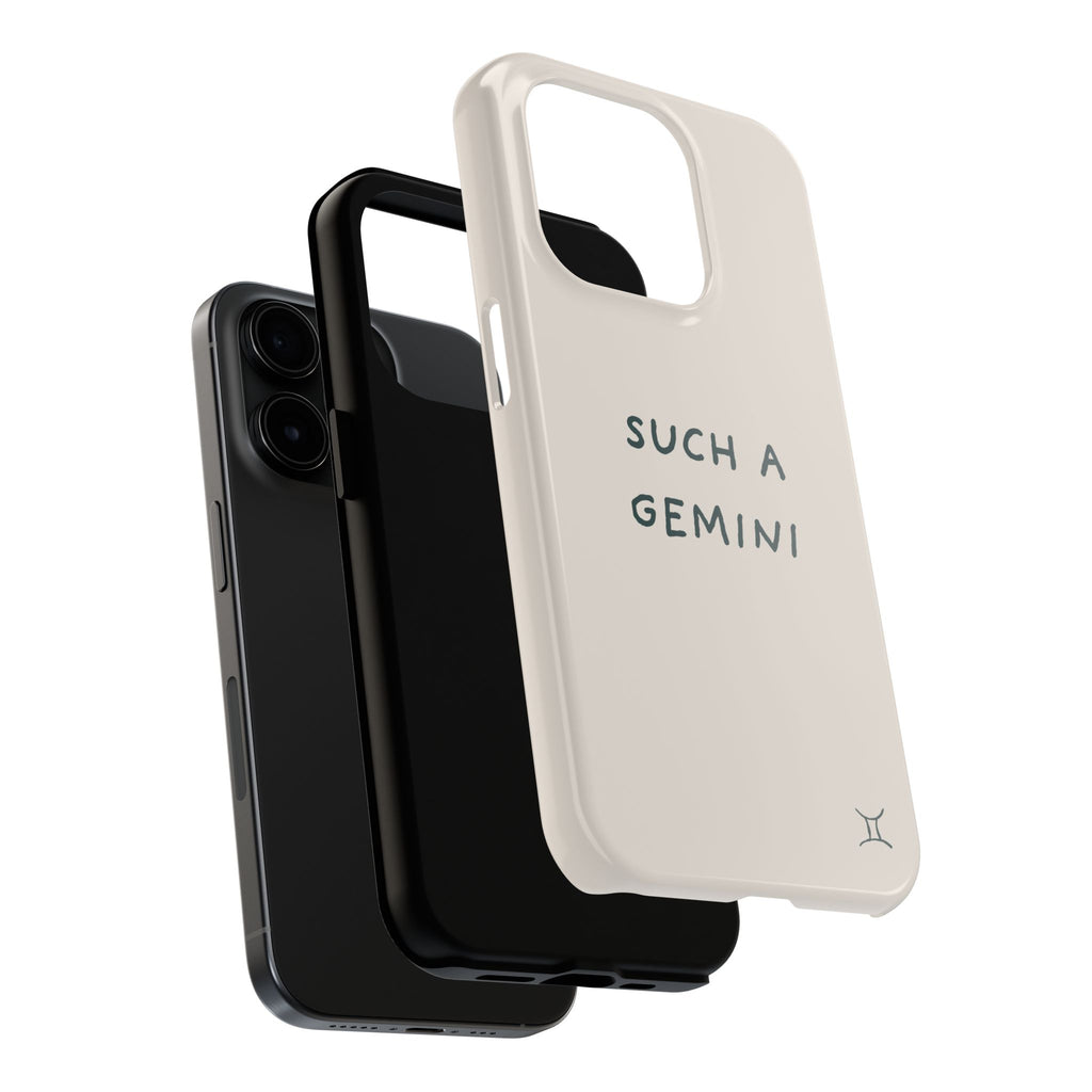 "Such a Gemini" Phone Case - Cream/Green