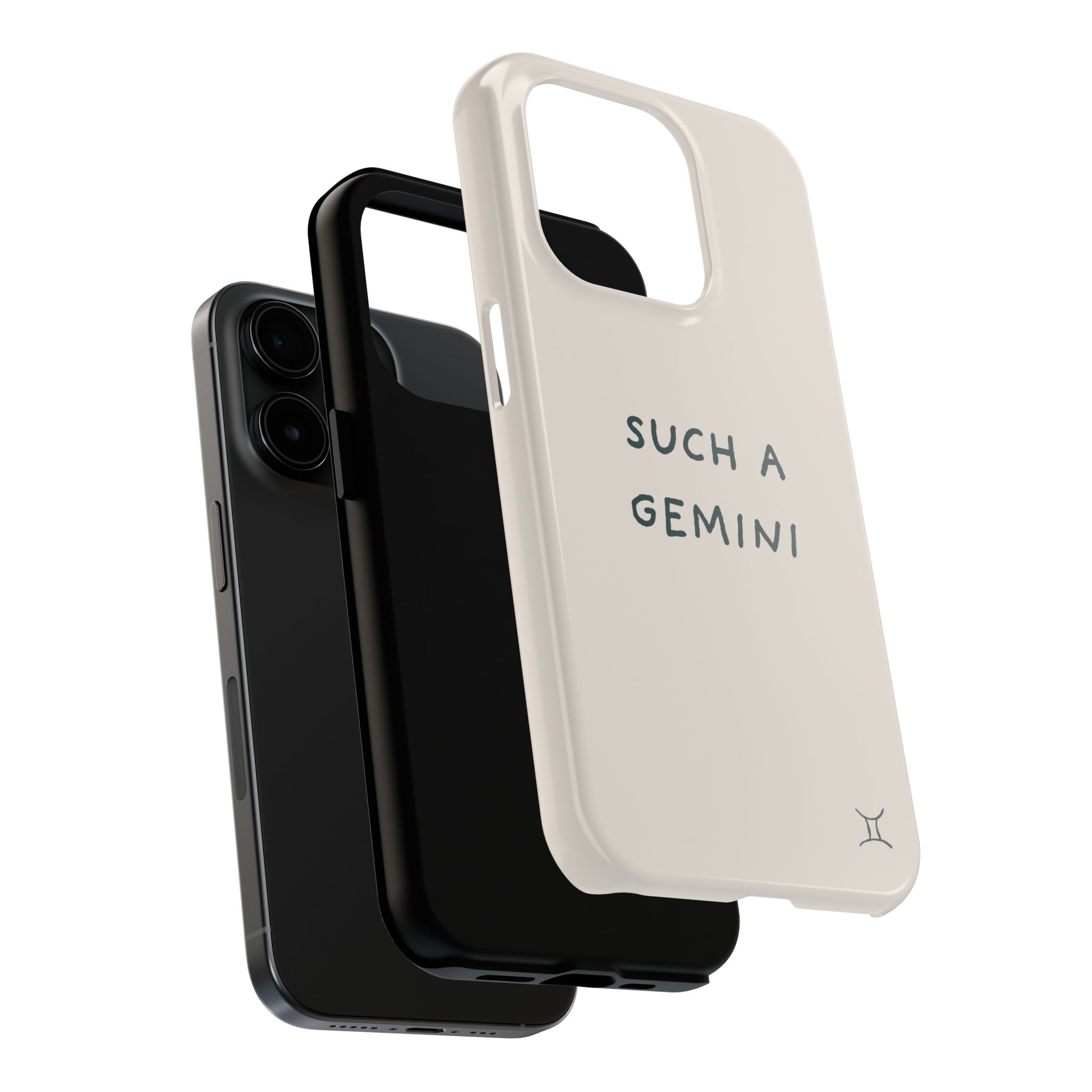 "Such a Gemini" Phone Case - Cream/Green